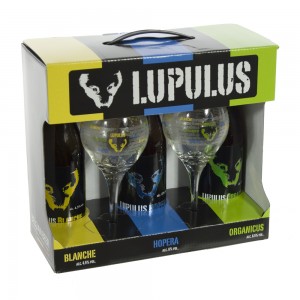 Lupulus Giftpack  33 cl  3 fkes + 2 glas