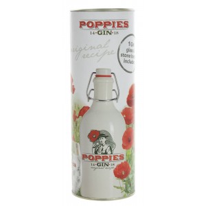 Poppies Gin Geschenkkoker  50 cl  1fles+1glas