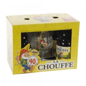 Chouffe LTD 40Y Geschenk  33 cl  4fles+ 1glas
