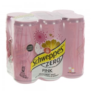 Schweppes Pink Tonic BLIK  Zero  33 cl  Blik  6 pak