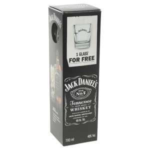 Jack Daniels giftbox  1fles + 2glazen