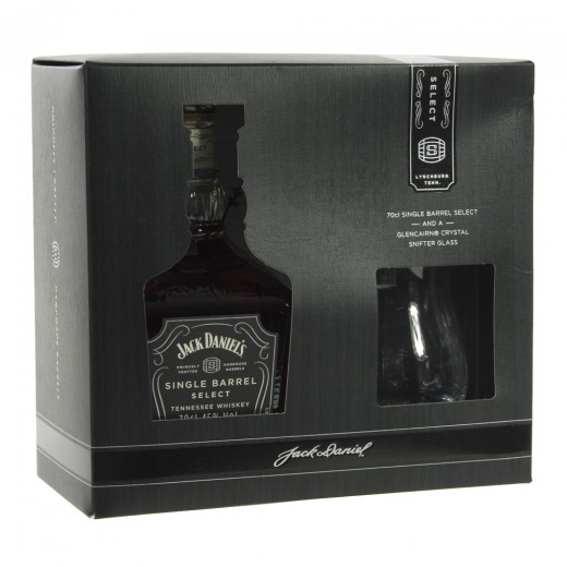 Jack Daniels Single Barrel Giftpack  70 cl  1fles+1glas