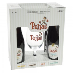 Paljas geschenkverpakking  33 cl  4fles+ 1glas