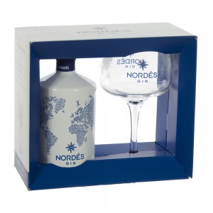 Nordes Gin geschenkverpakking  70 cl  1fles+1glas