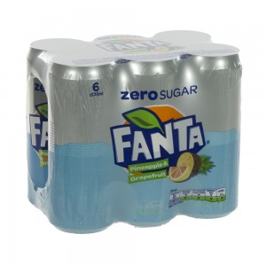 Fanta BLIK  Pineapple&grapefruit zero  33 cl  Blik  6 pak