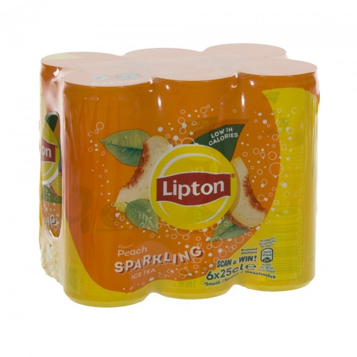 Lipton Sparkling Blik  Peach  25 cl  Blik  6 pak