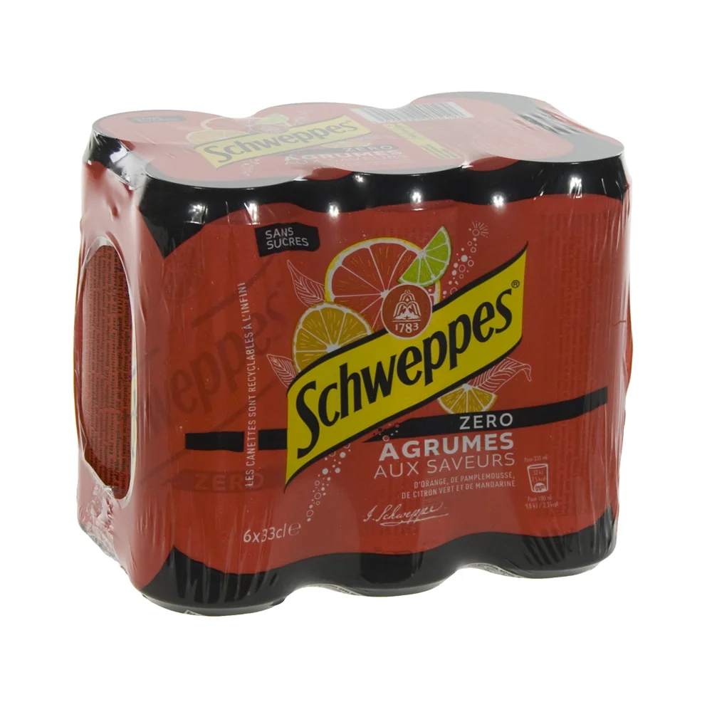 Schweppes Agrum  BLIK  Zero  33 cl  Blik  6 pak
