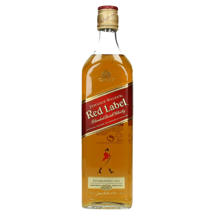 Johnnie Walker Red label 40%  1 liter  Fles
