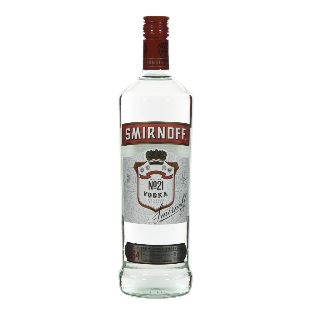 Smirnoff premium red 21  37,5%  1 liter  Fles