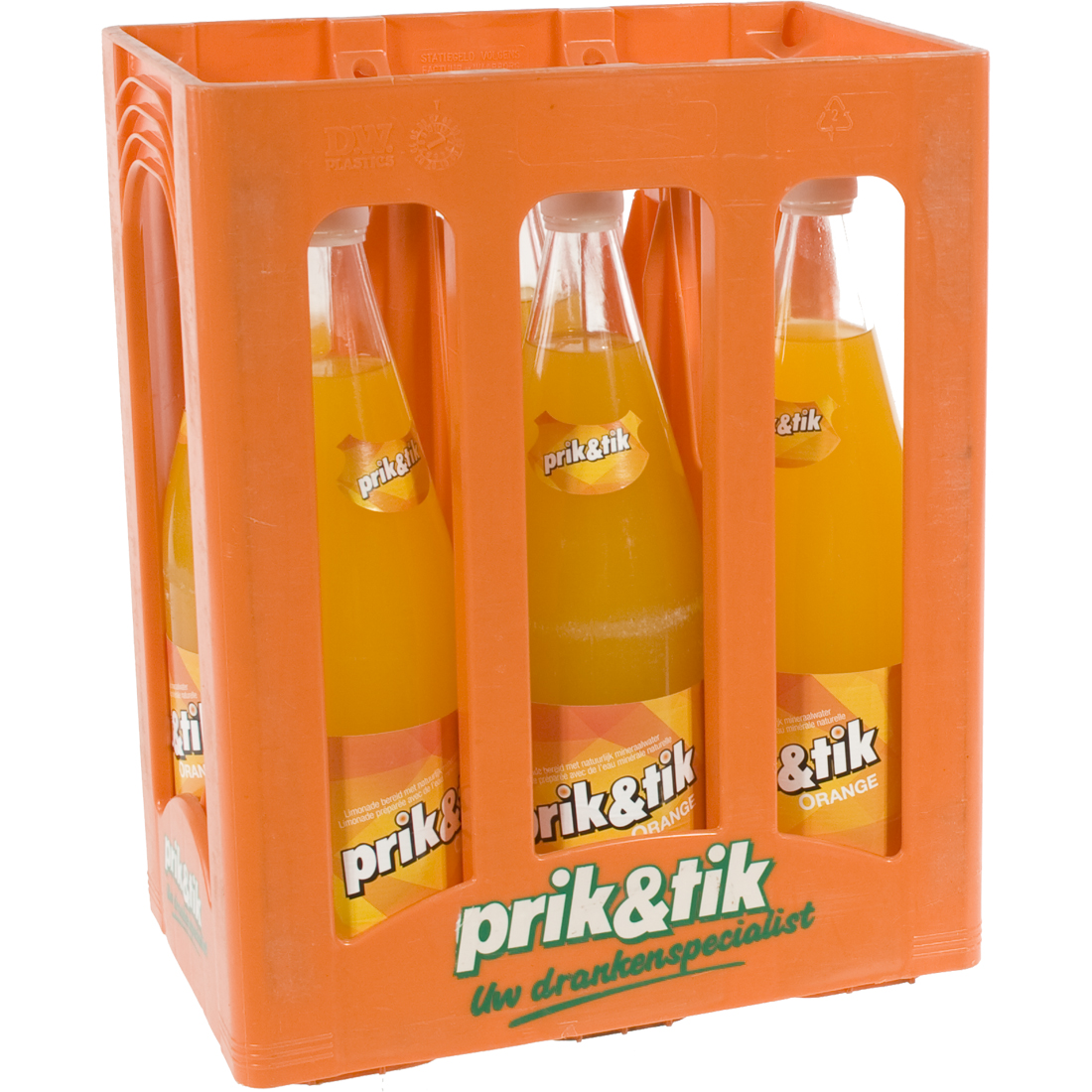 Prik & tik limo  Orange  1 liter  Bak  6 fl