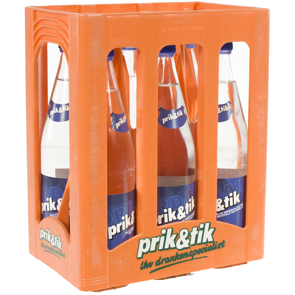 Prik & Tik water  Plat  1 liter  Bak  6 fl