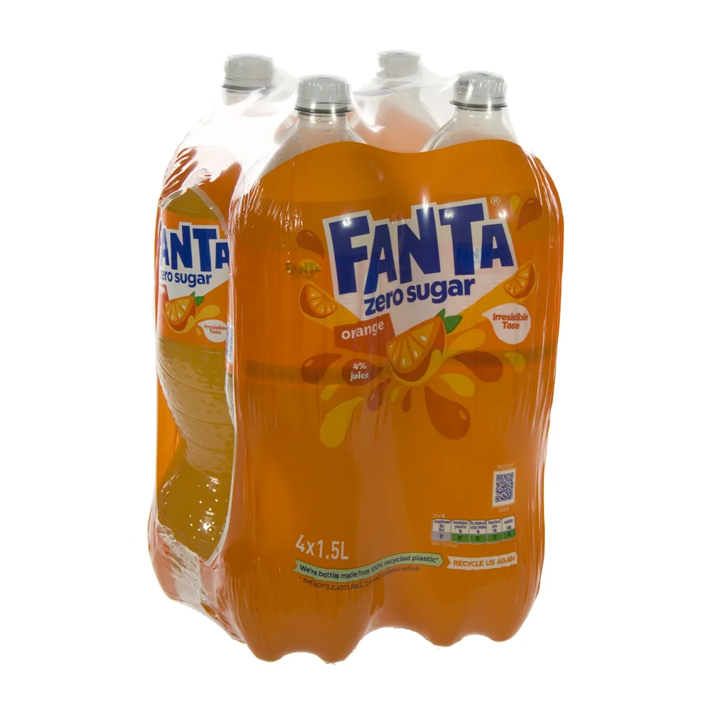 Fanta  PET  Zero  1,5 liter  Pak  4 st