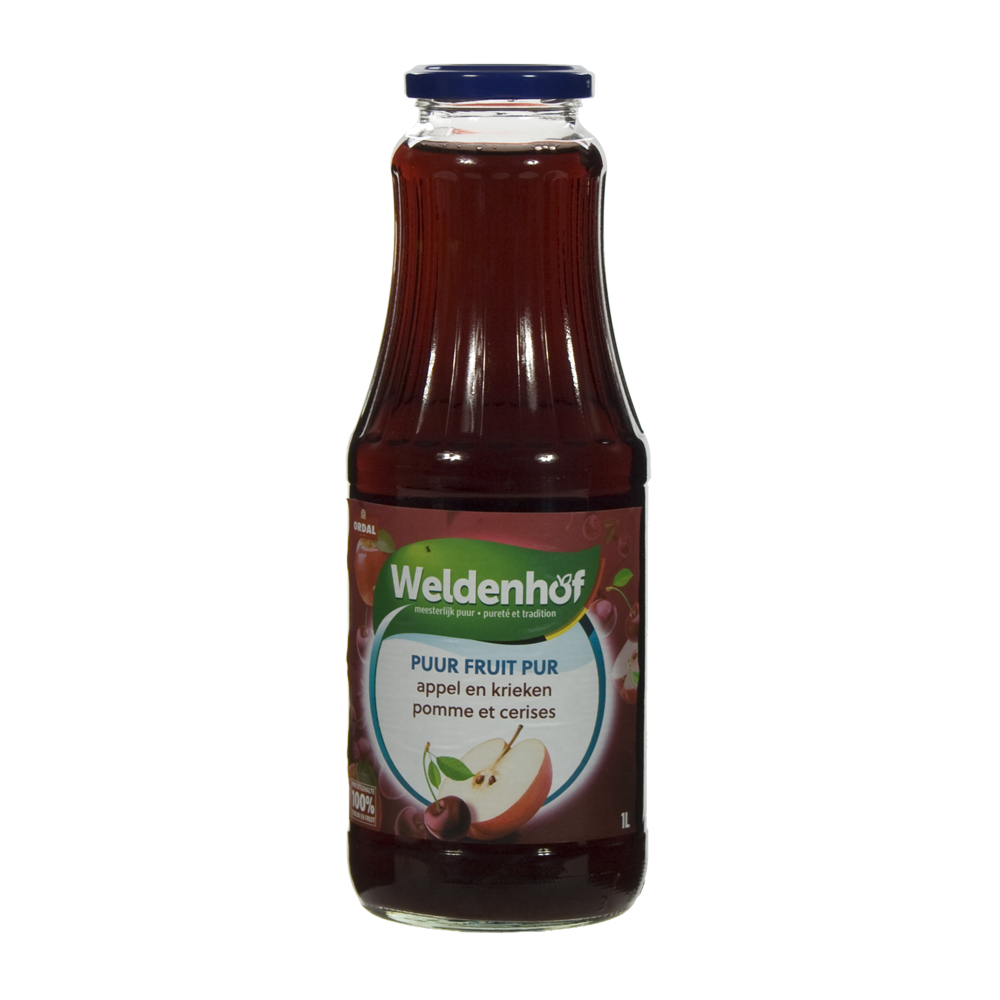 Weldenhof fruitsap  Appel Kriek  1 liter  Fles