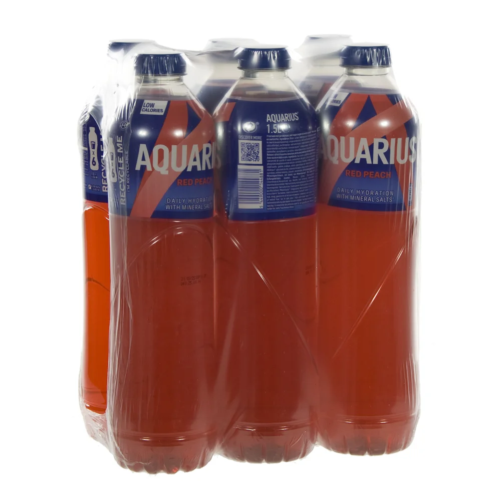 Aquarius  Red Peach  1,5 liter  Pak  6 st