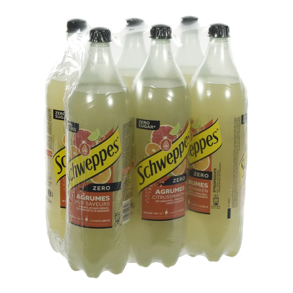 Schweppes agrum PET  Zero  1,5 liter  Pak  6 st