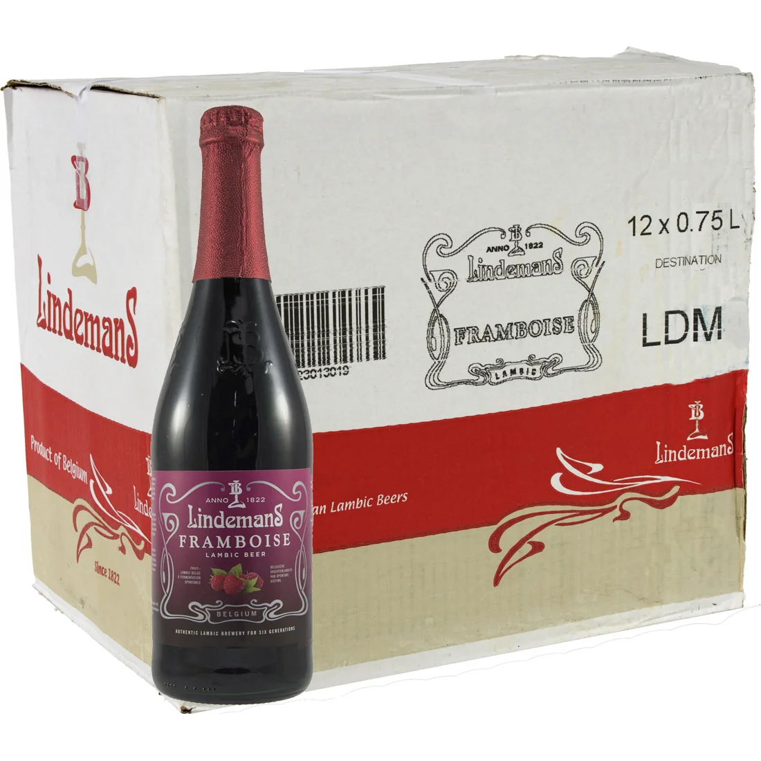 Lindemans  Framboos  75 cl  Doos 12 st