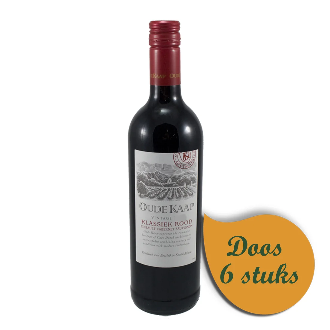 Oude Kaap Klassiek rood  75 cl  Doos  6 st
