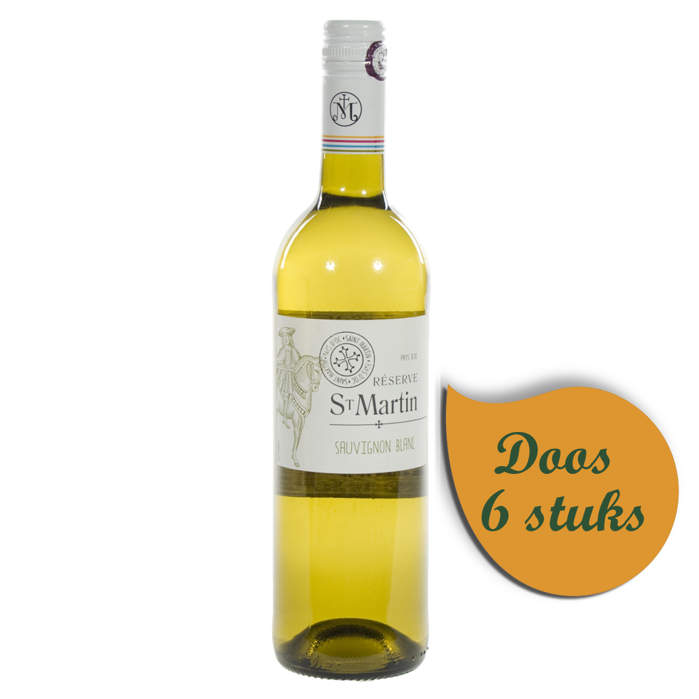 St Martin Sauvignon Blanc 12.5%  Wit  75 cl  Doos  6 st