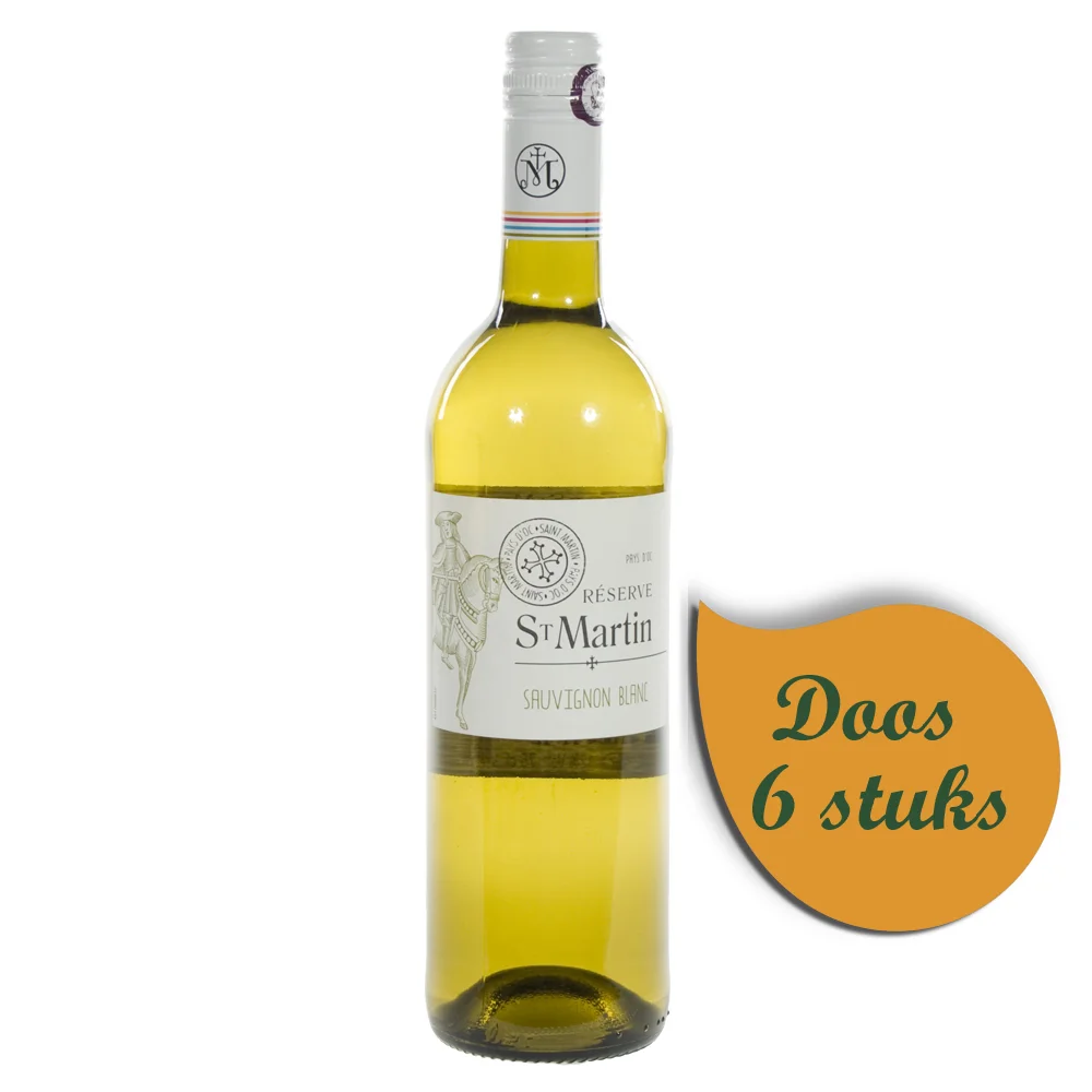 St Martin Sauvignon Blanc 12.5%  Wit  75 cl  Doos  6 st