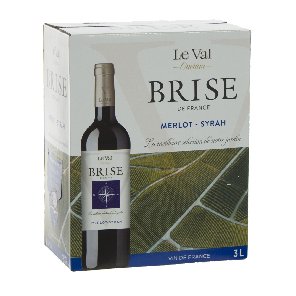 Brise de France VDP d' Oc Merlot 13%  Rood  3 liter  Vat