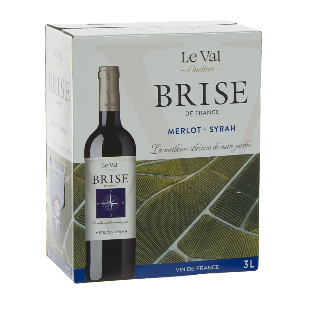 Brise de France VDP d' Oc Merlot 13%  Rood  3 liter  Vat
