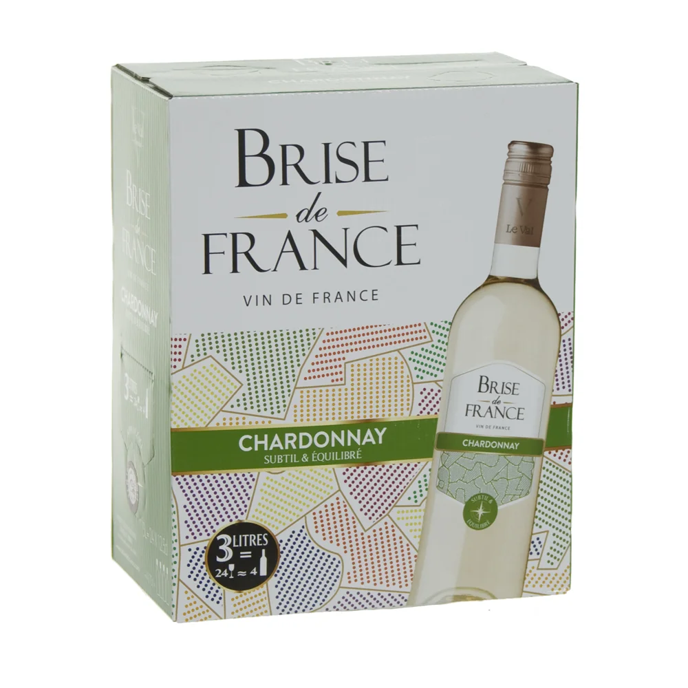 Brise de France VDP d' Oc Chardonnay 13.5%  Wit  3 liter  Vat