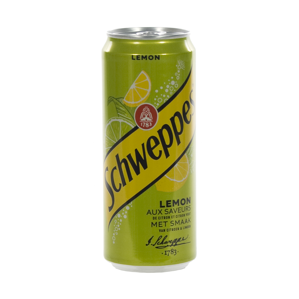 Schweppes lemon blik  Regular  33 cl  Blik