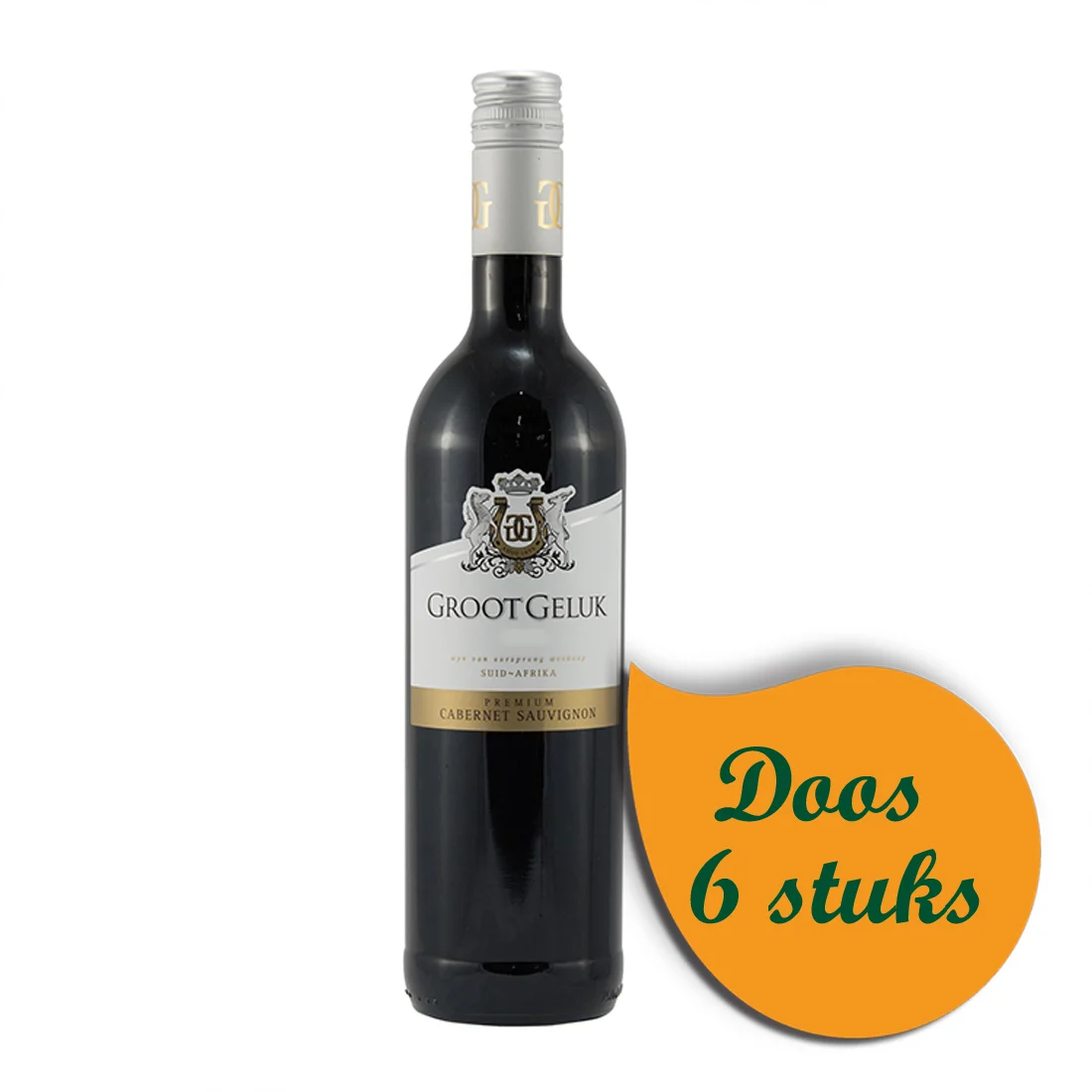 Groot Geluk  Cabarnet Sauvignon  75 cl  Doos  6 st  Rood