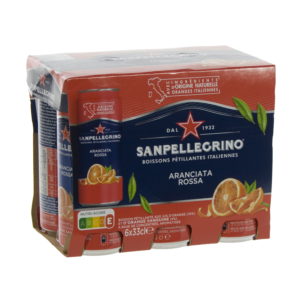 San Pellegrino Aranciata Rossa  33 cl  Blik  6 pak