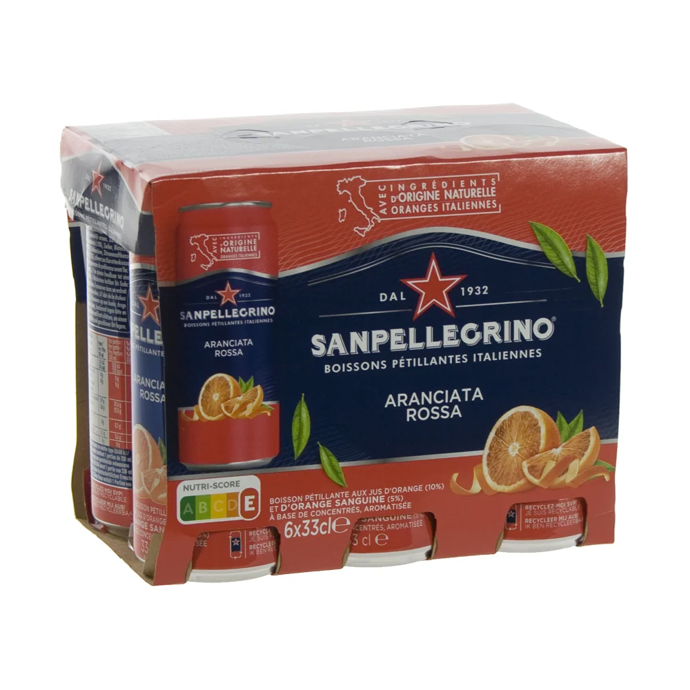 San Pellegrino Aranciata Rossa  33 cl  Blik  6 pak
