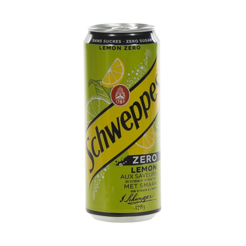 Schweppes lemon blik  Zero  33 cl  Blik