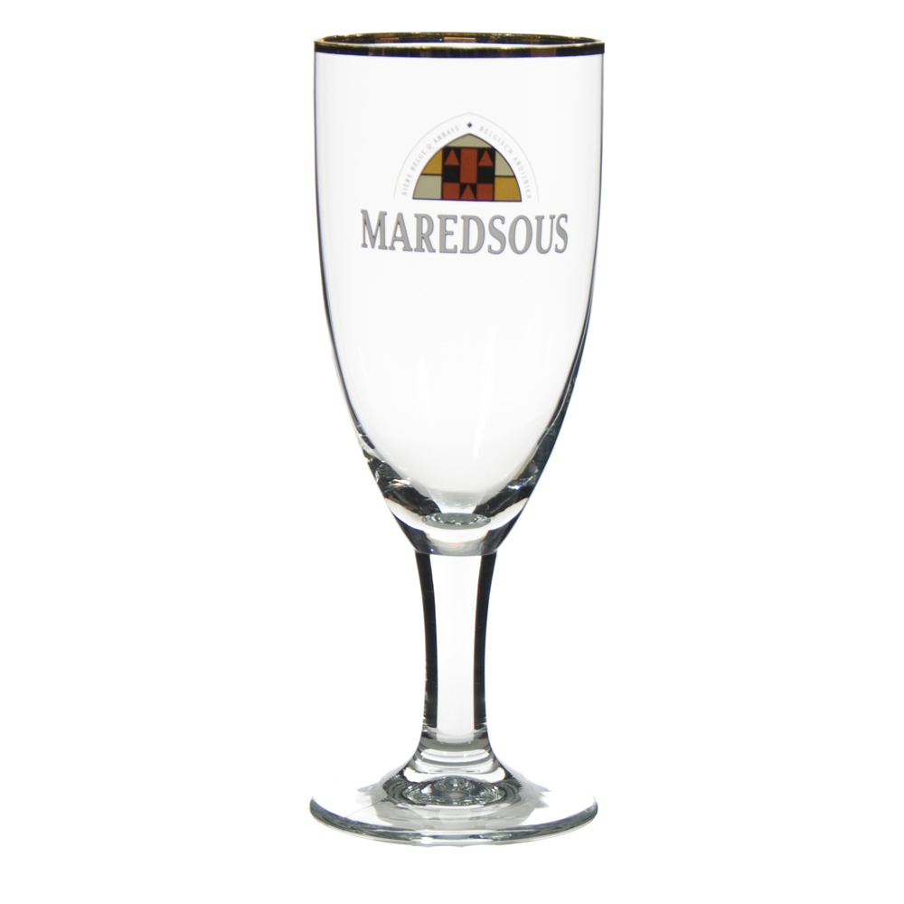 Maredsous glas geel met rood