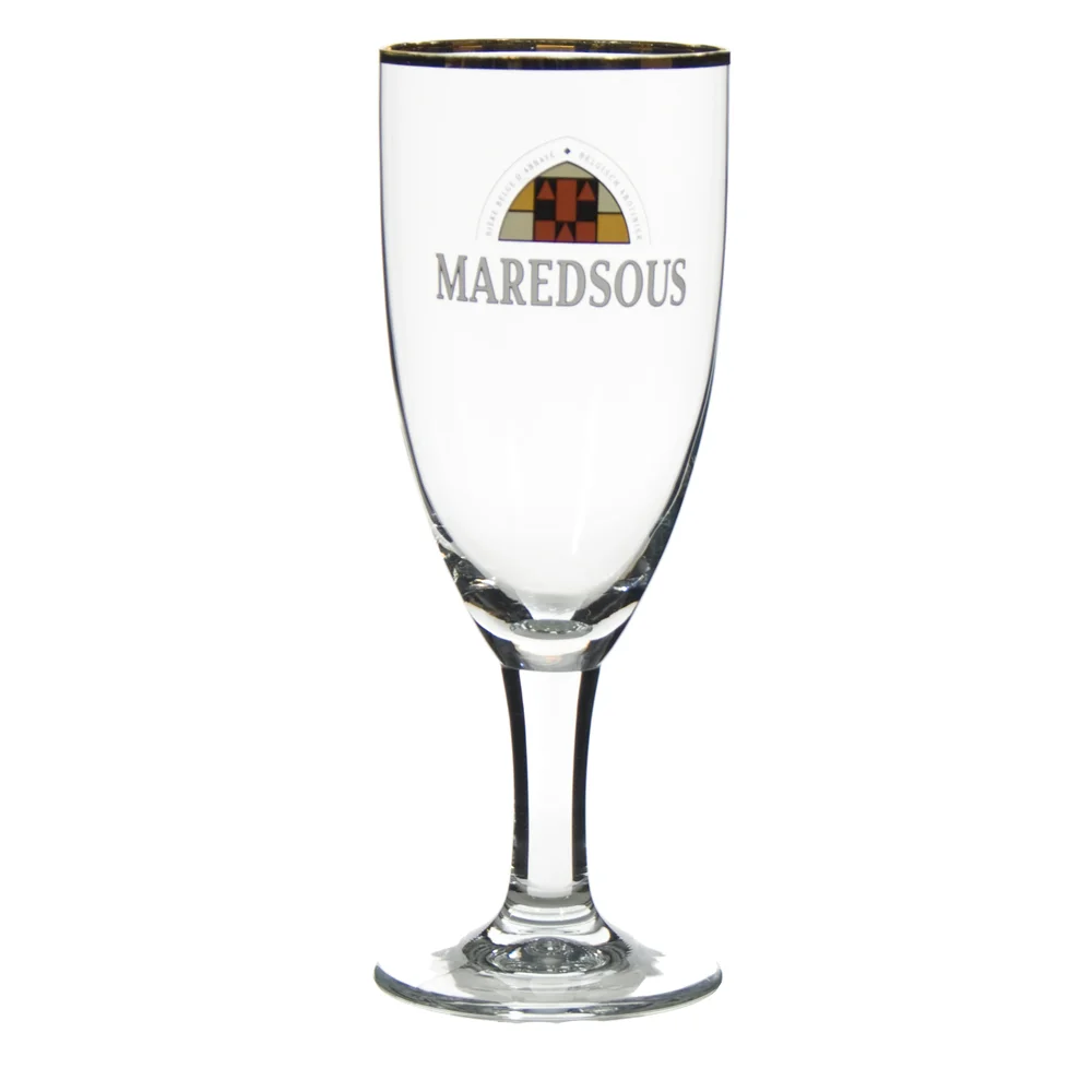 Maredsous glas geel met rood