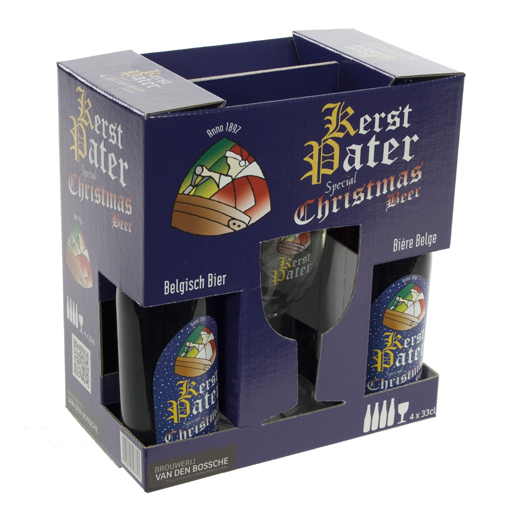 Pater Lieven Kerst Geschenkverpakking  33 cl  4fles+ 1glas