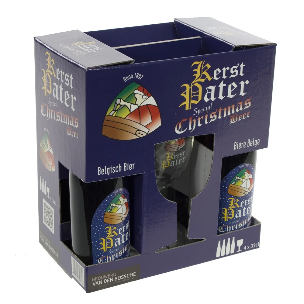 Pater Lieven Kerst Geschenkverpakking  33 cl  4fles+ 1glas
