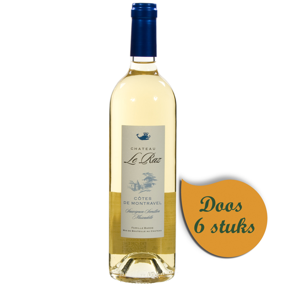 Chateau Le Raz Cotes De Montravel Moelleux  Wit Moelleux  75 cl  Doos  6 st