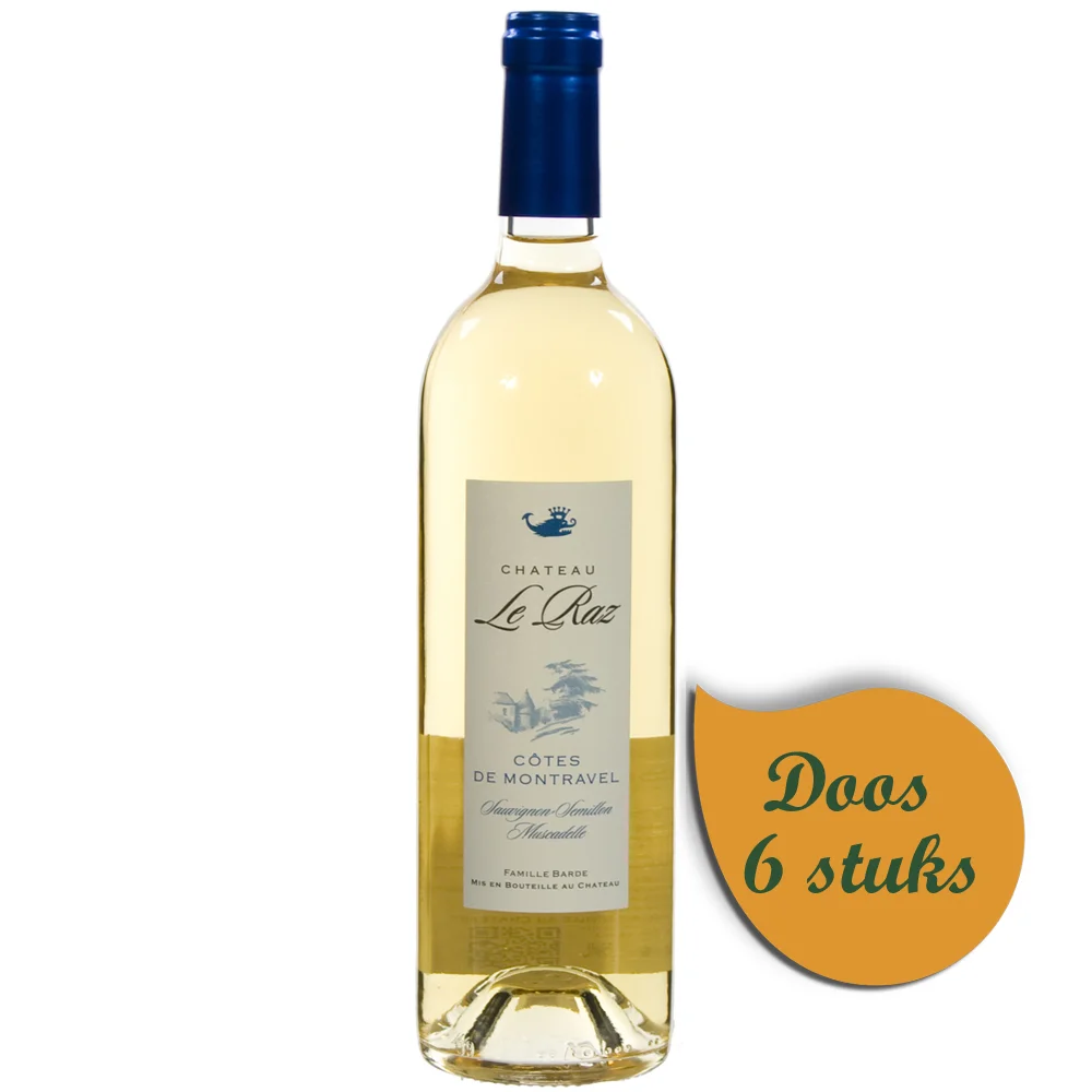 Chateau Le Raz Cotes De Montravel Moelleux  Wit Moelleux  75 cl  Doos  6 st