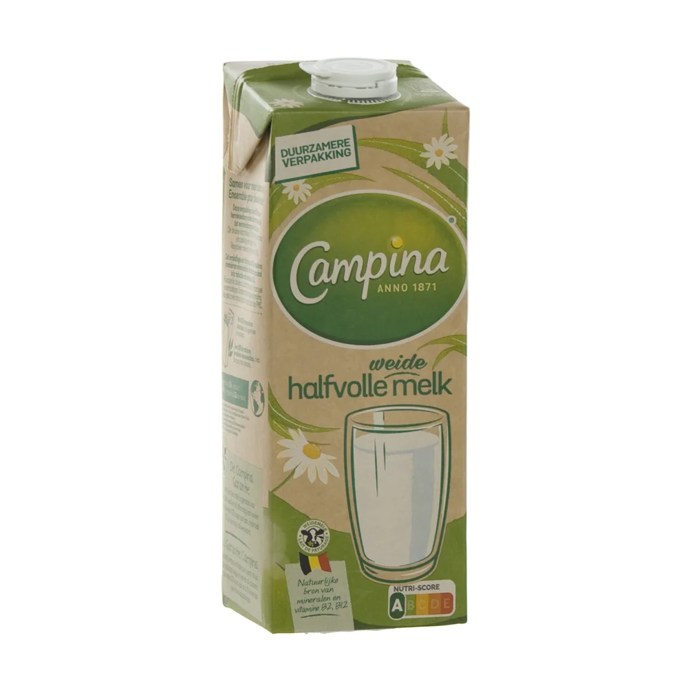 Campina halfvolle melk BRIK  1 liter  Fles