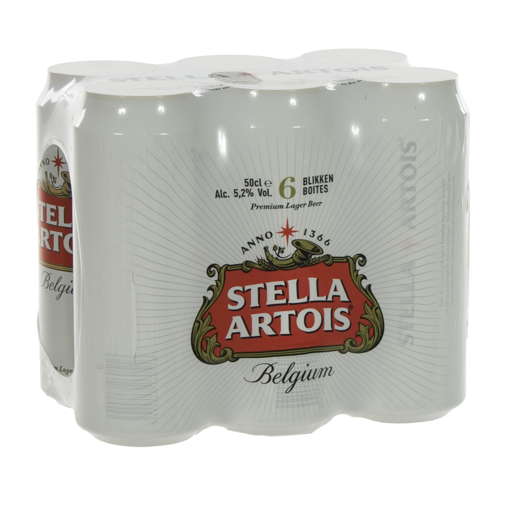 Stella  50 cl  Blik  6 pak