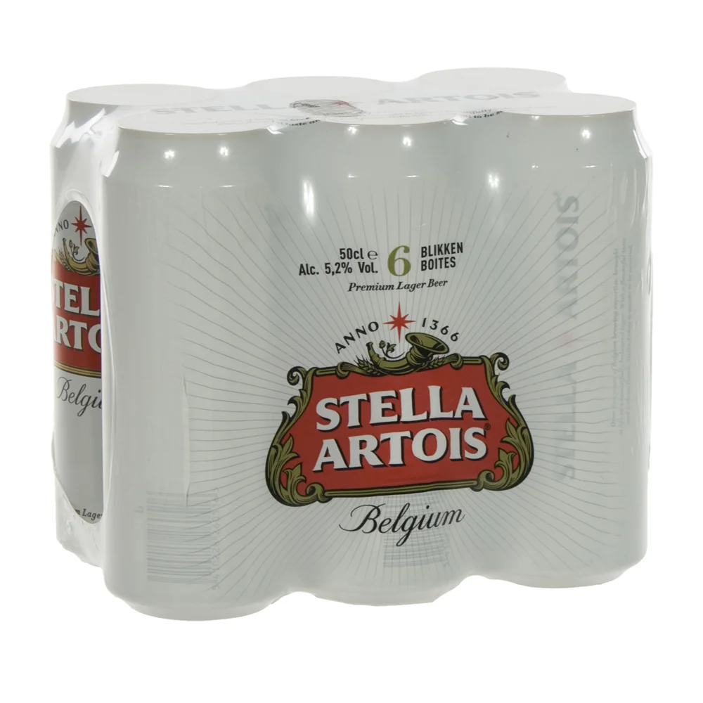 Stella  50 cl  Blik  6 pak