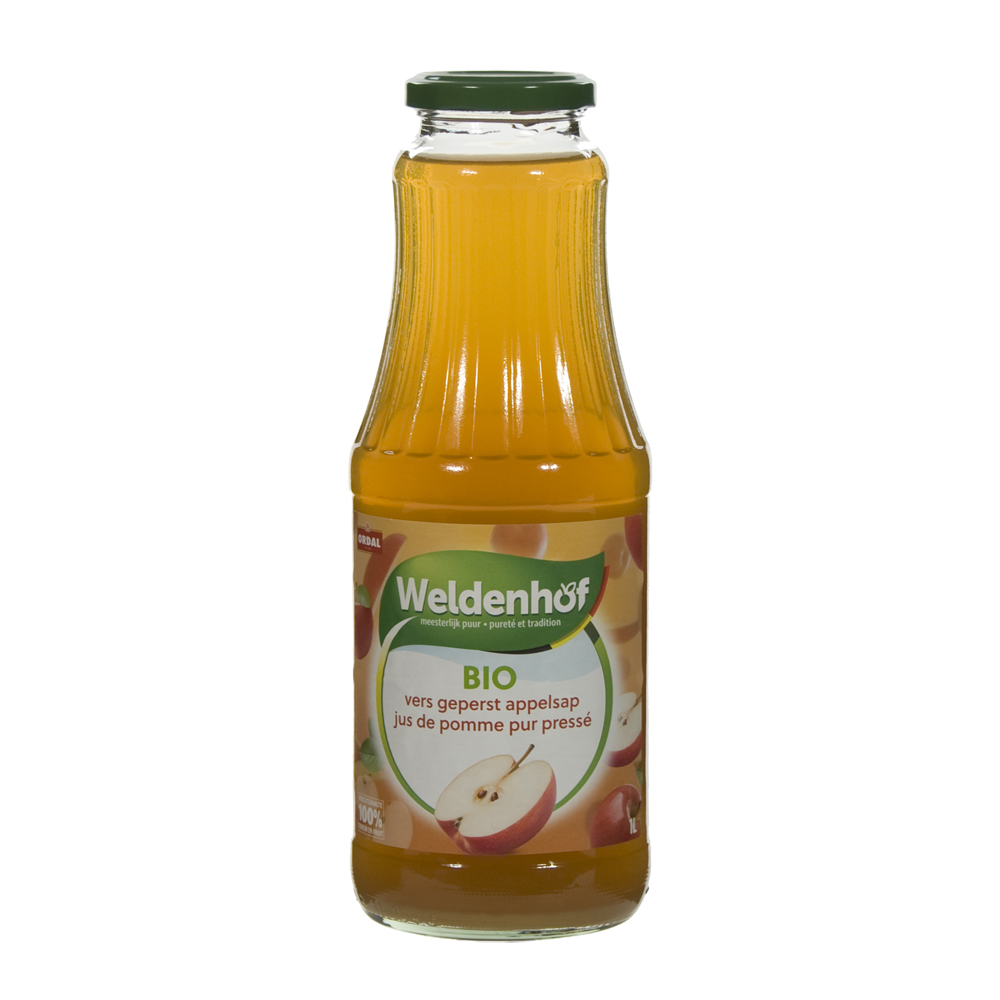 Weldenhof BIO fruitsap  Appel  1 liter  Fles