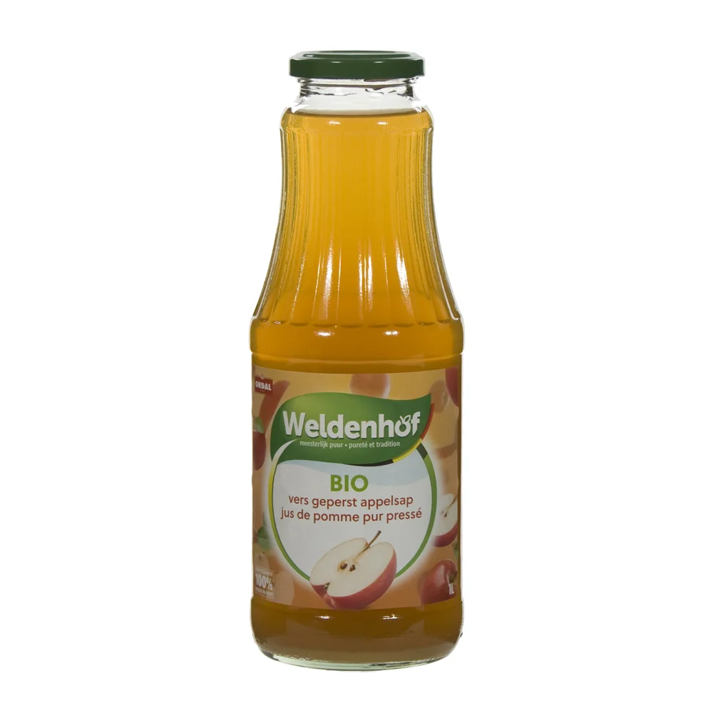 Weldenhof BIO fruitsap  Appel  1 liter  Fles