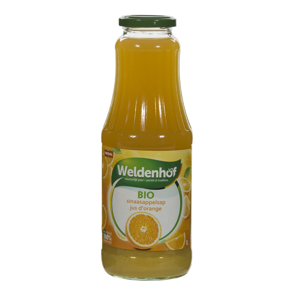 Weldenhof BIO fruitsap  Sinaas  1 liter  Fles