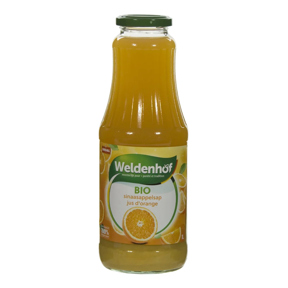 Weldenhof BIO fruitsap  Sinaas  1 liter  Fles