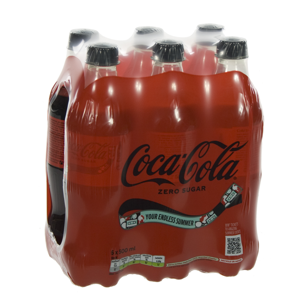 Coca Cola PET  Zero  50 cl  Pak  6 st