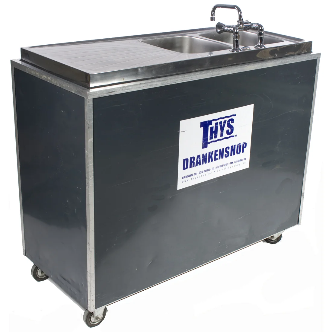 Spoelbak dubbel met warm water