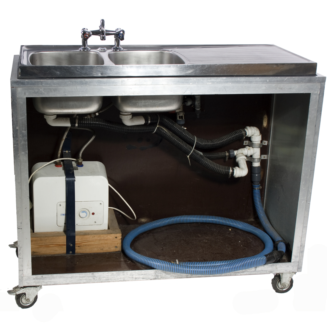 Spoelbak dubbel met warm water