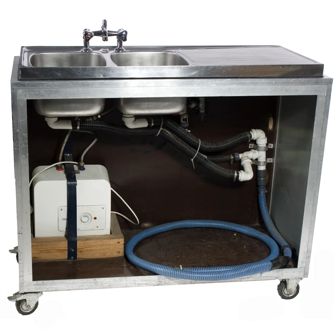 Spoelbak dubbel met warm water