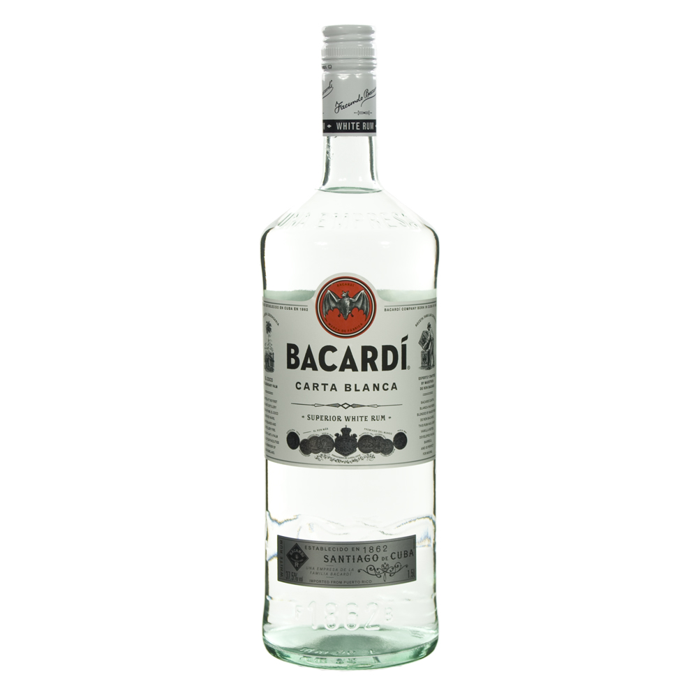 Bacardi Carta Blanca 37.5%  1,5 liter  Fles