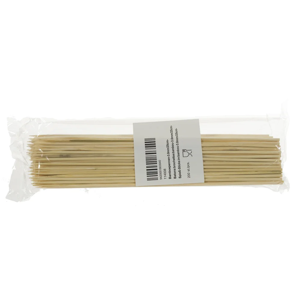 Satestokje Bamboepennen 25cm x 3mm  200 stuks